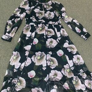 Ted Baker Lilac and Black Floral Dress